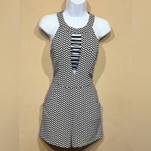 Ark & Co Chevron Print Short Romper